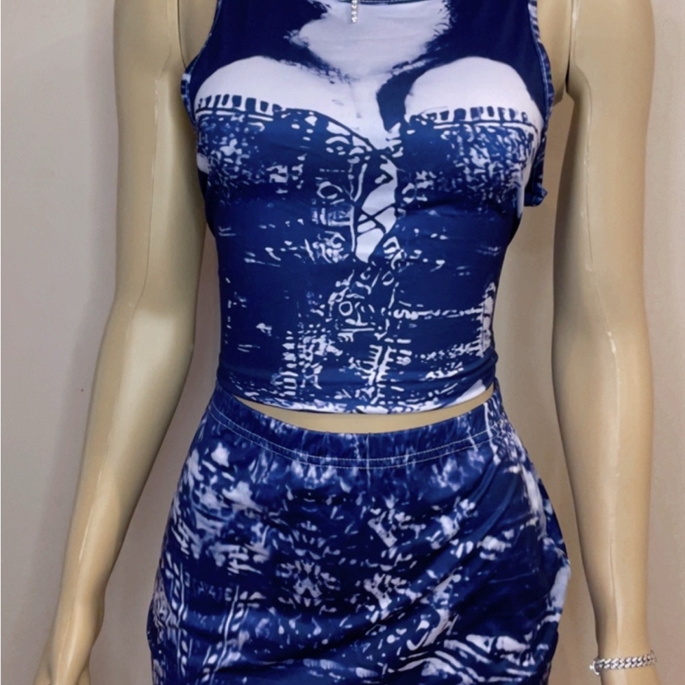 Blue Skirt Set